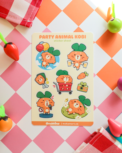 Party Animal Kobi  - Vinyl 4x6 Sticker Sheet