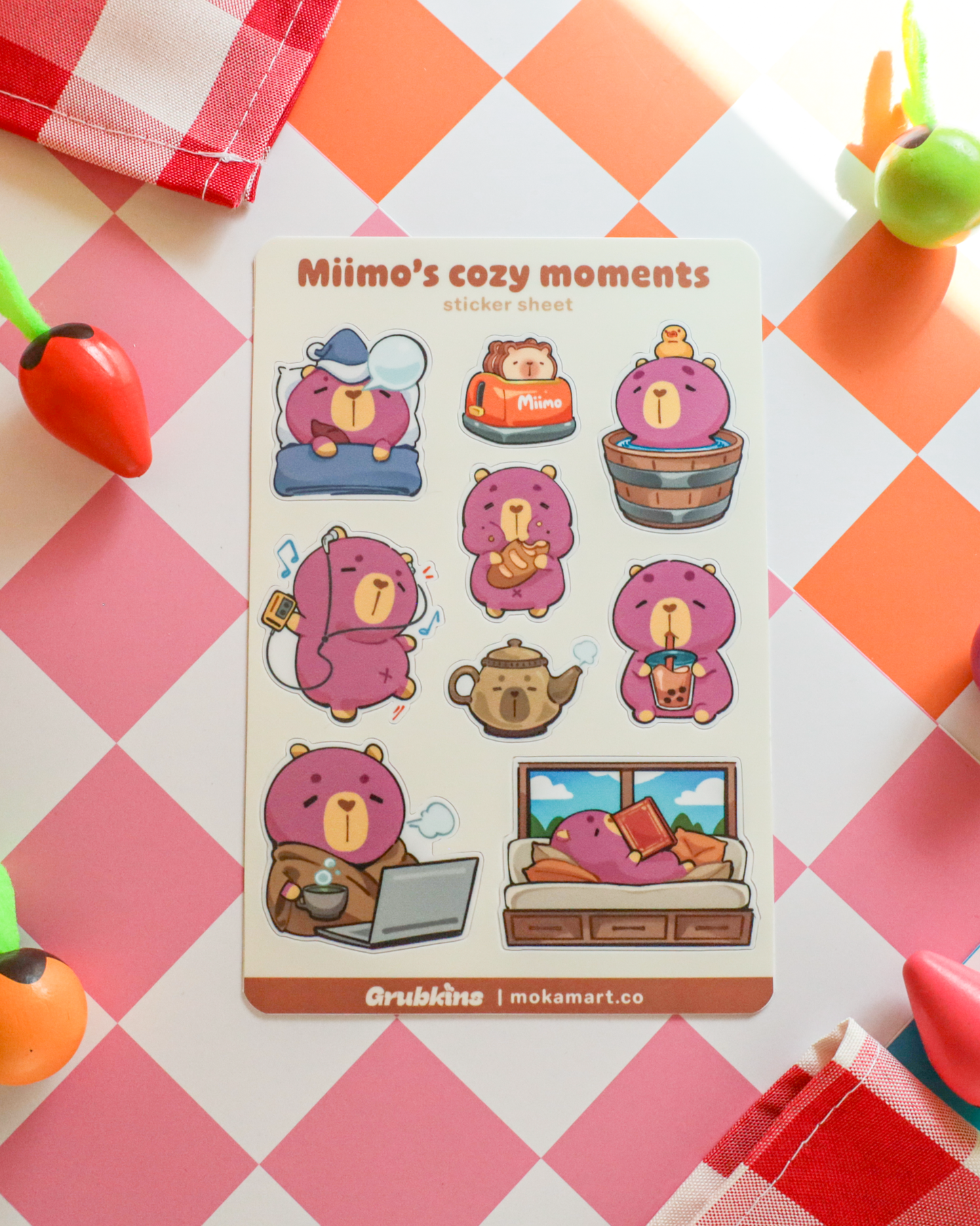 Miimo's Cozy Moments  - Vinyl 4x6 Sticker Sheet