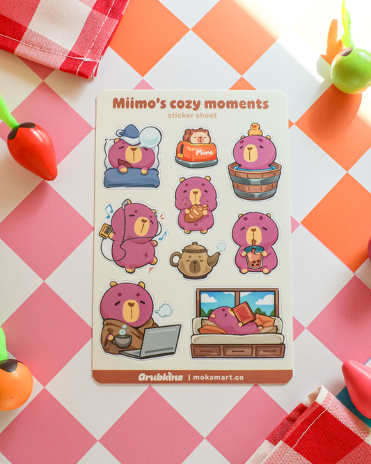 Miimo's Cozy Moments  - Vinyl 4x6 Sticker Sheet