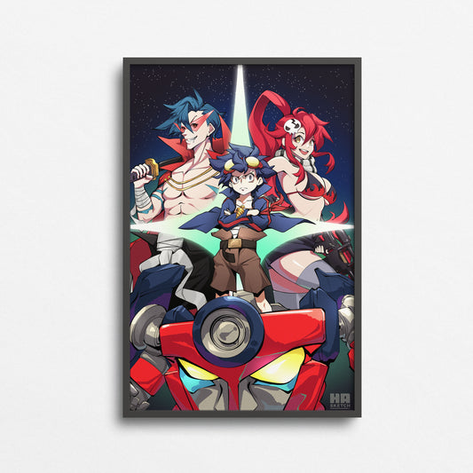 Gurren Lagann Anime Art Poster Print