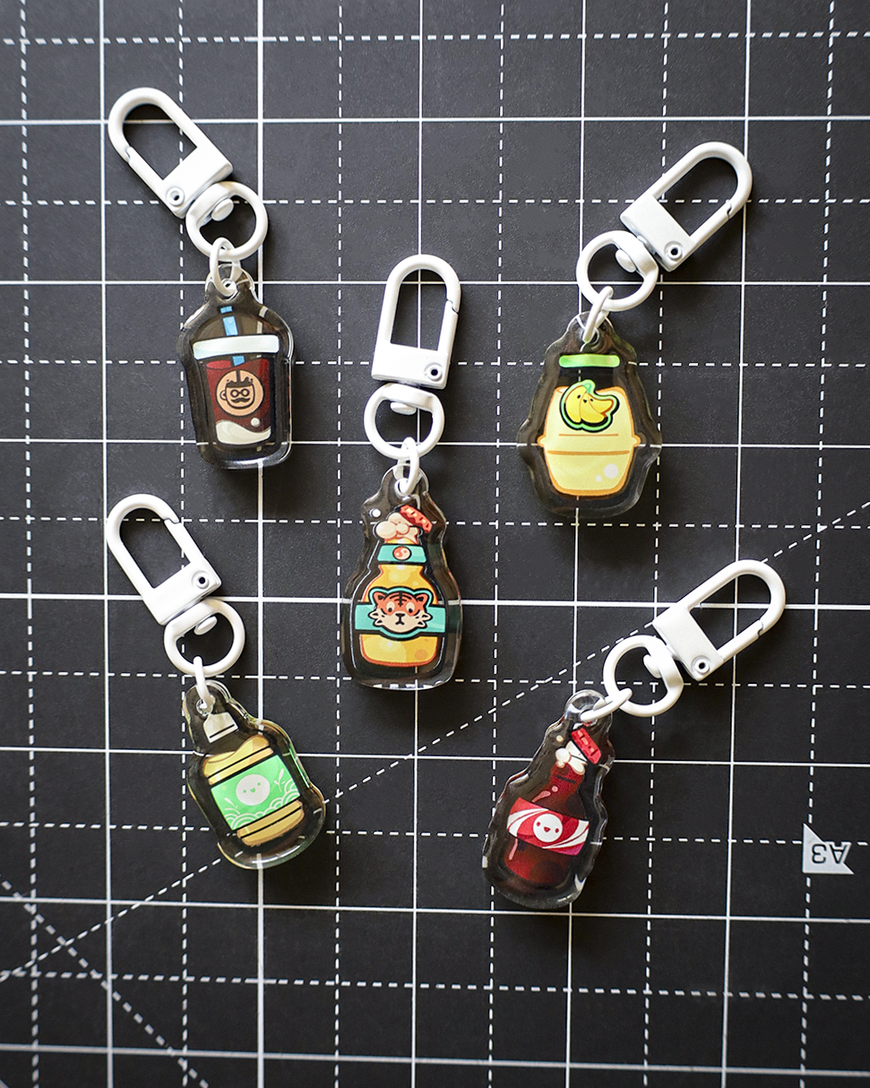 Moka Foodies - Bevy Acrylic Keychain (White Clasp)