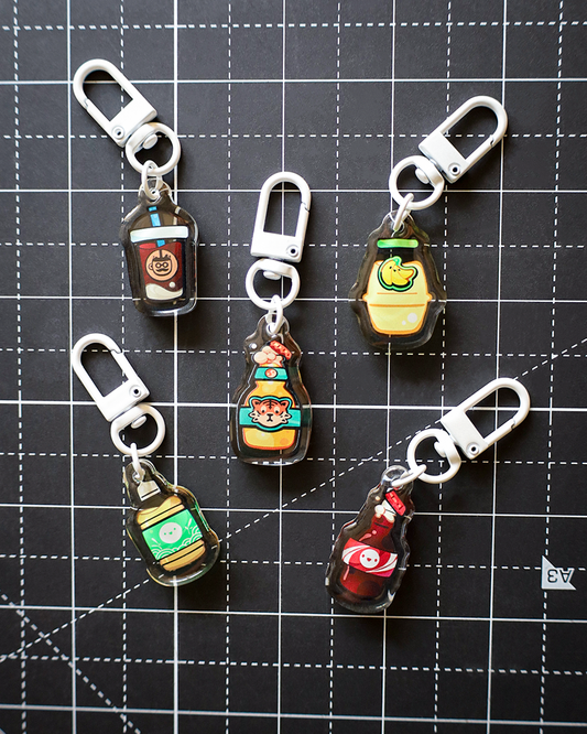 Moka Foodies - Bevy Acrylic Keychain (White Clasp)