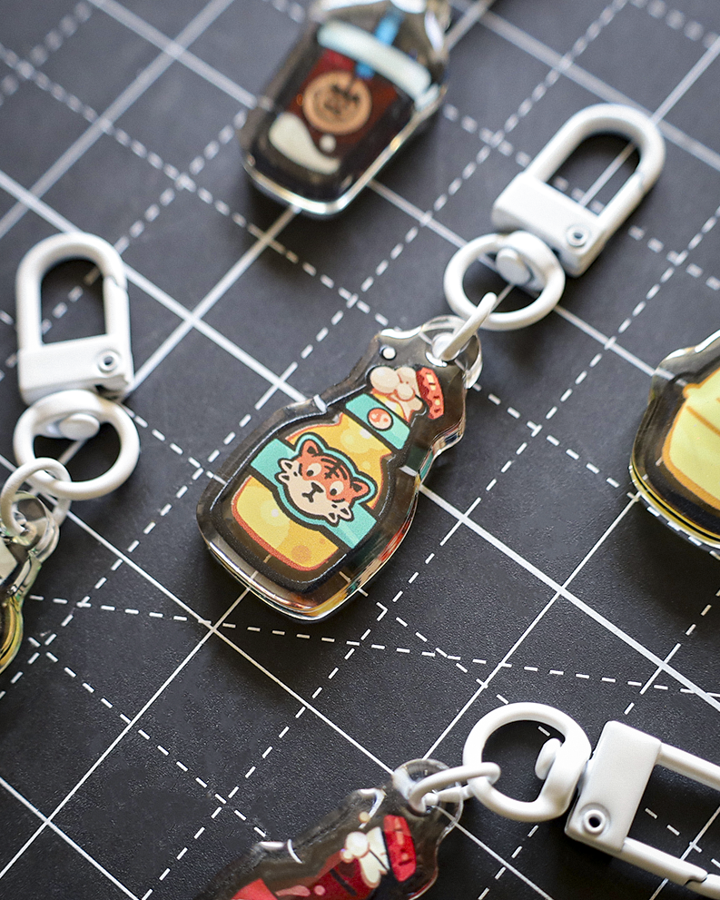 Moka Foodies - Bevy Acrylic Keychain (White Clasp)