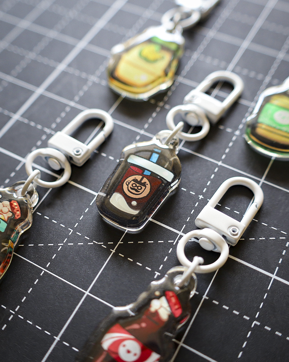 Moka Foodies - Bevy Acrylic Keychain (White Clasp)