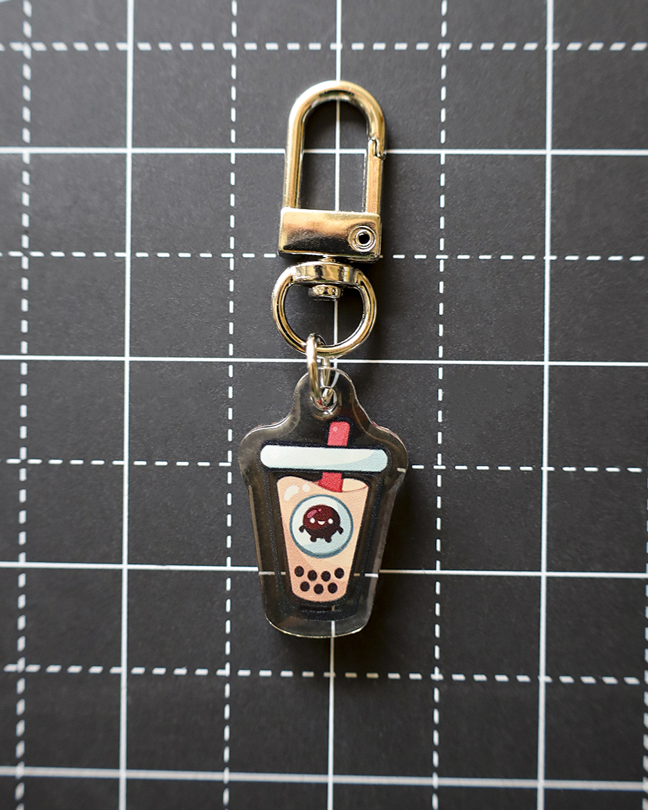 Moka Foodies Bevy - Epoxy Keychain (Silver Clasp)