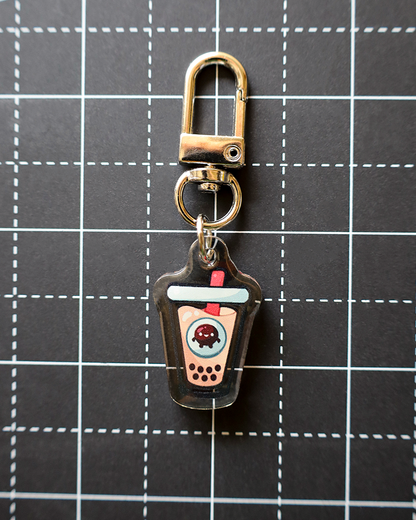 Moka Foodies Bevy - Epoxy Keychain (Silver Clasp)