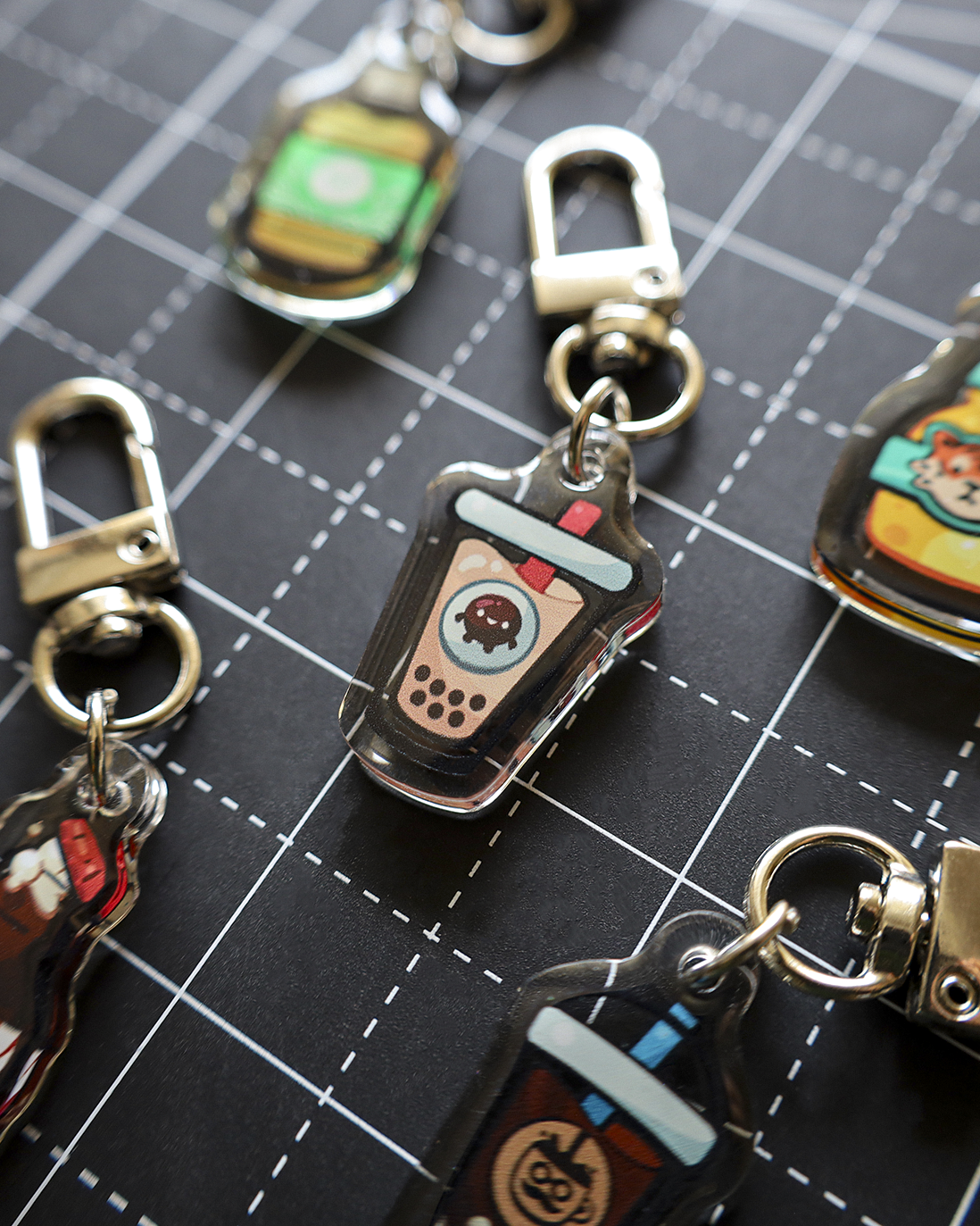 Moka Foodies Bevy - Epoxy Keychain (Silver Clasp)