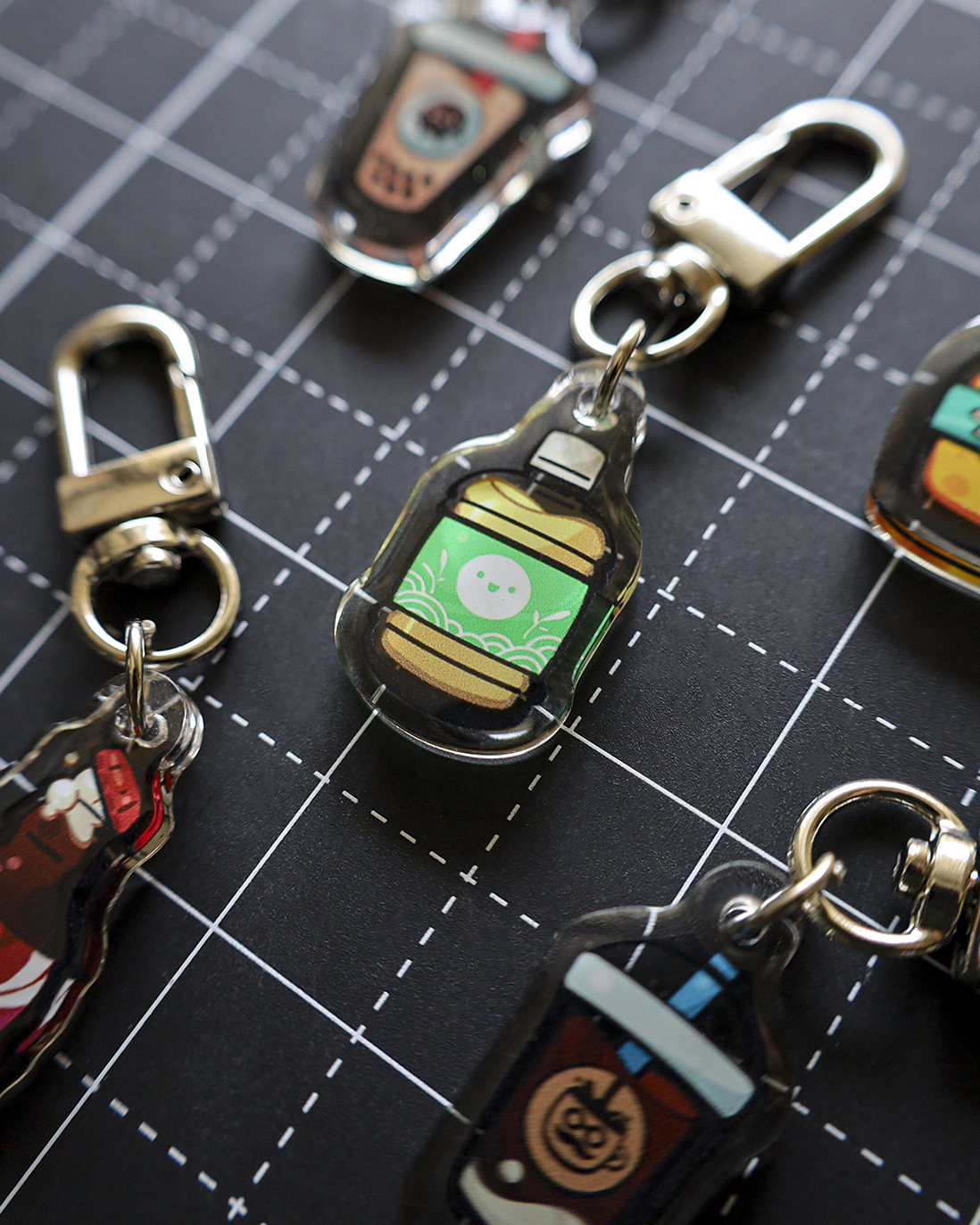 Moka Foodies Bevy - Epoxy Keychain (Silver Clasp)