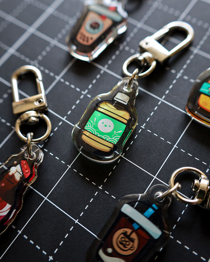 Moka Foodies Bevy - Epoxy Keychain (Silver Clasp)