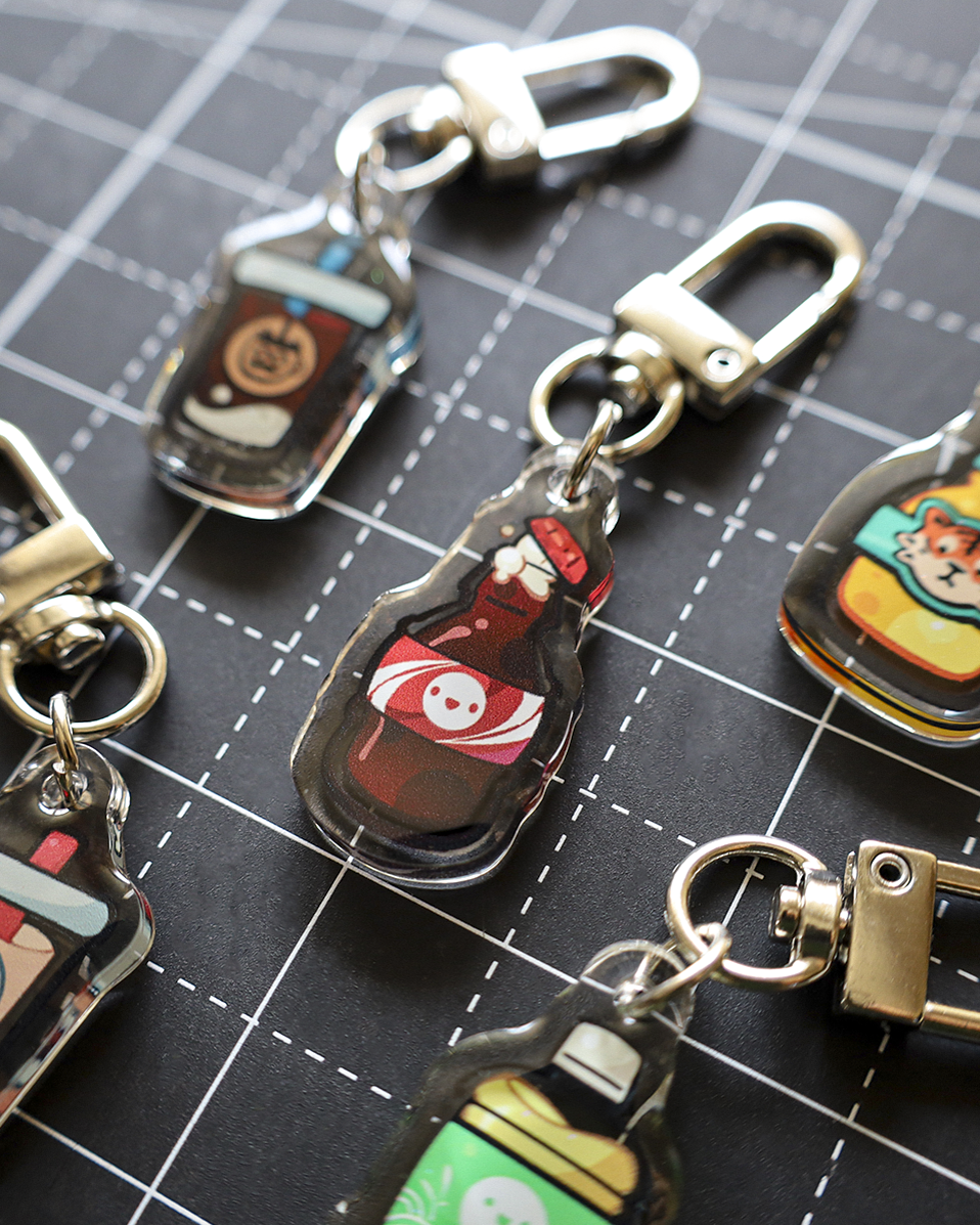 Moka Foodies Bevy - Epoxy Keychain (Silver Clasp)