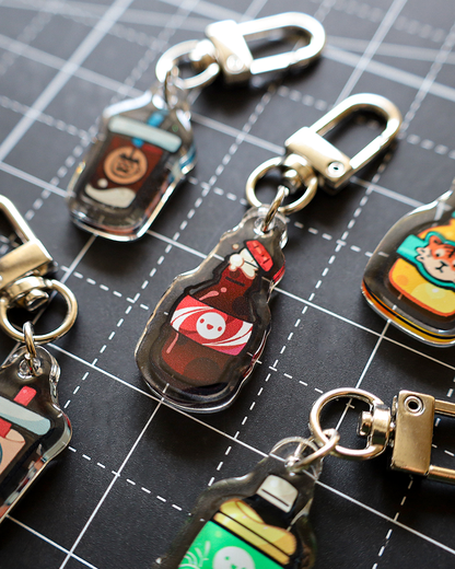 Moka Foodies Bevy - Epoxy Keychain (Silver Clasp)