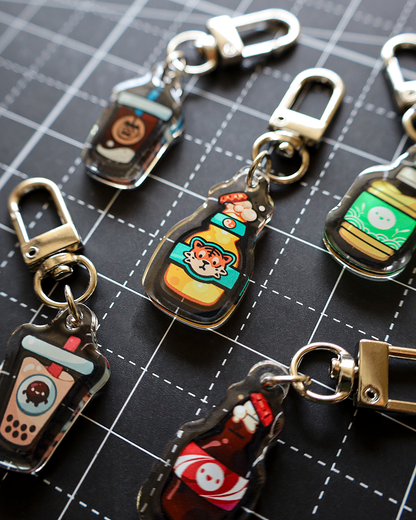 Moka Foodies Bevy - Epoxy Keychain (Silver Clasp)