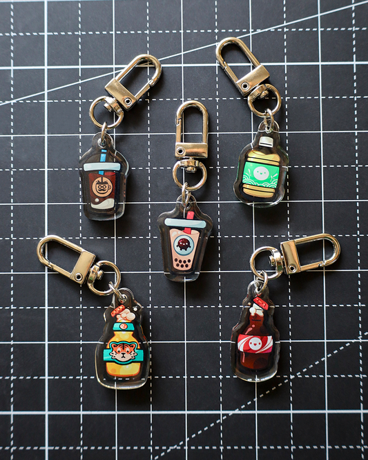Moka Foodies Bevy - Epoxy Keychain (Silver Clasp)