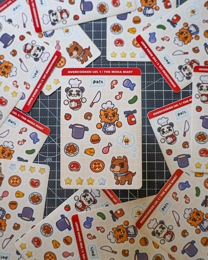 Overcooked Level 1 - Vinyl 4x6 Sticker Sheet