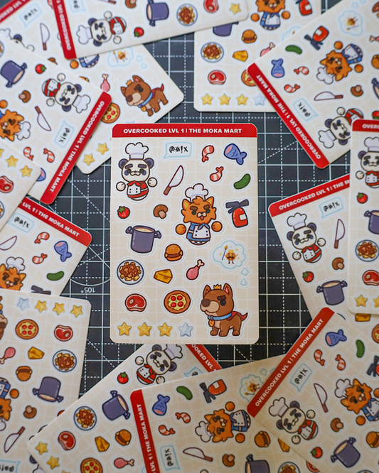Overcooked Level 1 - Vinyl 4x6 Sticker Sheet