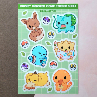 Pocket Mon Picnic [4x6in Sticker Sheet]
